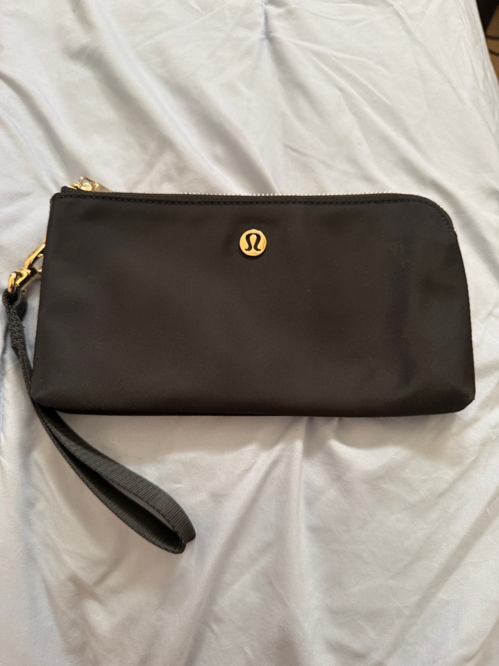 Lululemon Black Wristlet Clutch with Gold Logo